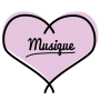 Sticker coeur musique