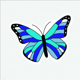 Sticker papillon bleu