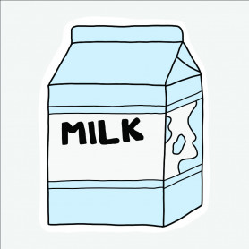 Sticker brique de lait