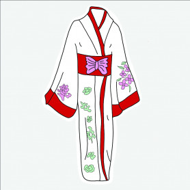 Sticker kimono japonais