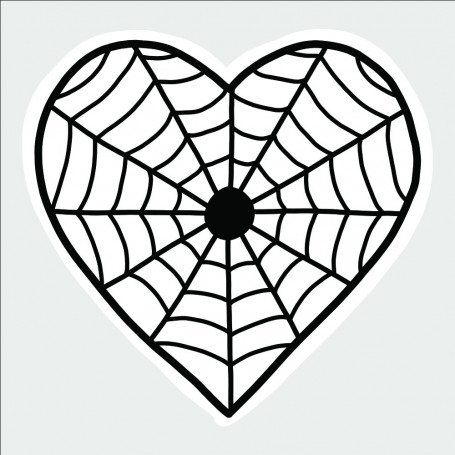 Sticker cœur toile d’araignée