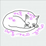 Sticker chat fleuri