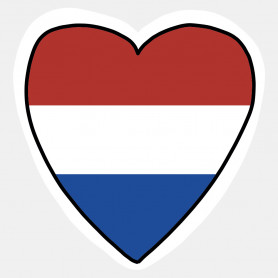 Sticker coeur drapeau Pays-Bas