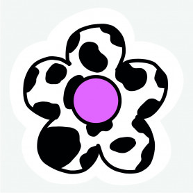 Sticker fleur motif vache