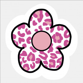 Sticker fleur motif léopard
