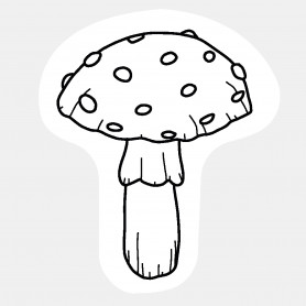 Sticker champignon décoratif