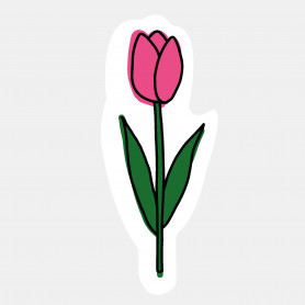 Sticker tulipe colorée