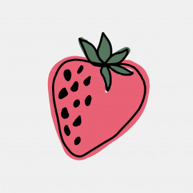 Sticker fraise colorée