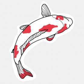 Sticker poisson coloré