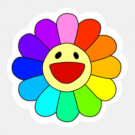 Sticker fleur multicolore