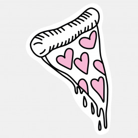 Sticker pizza coeur