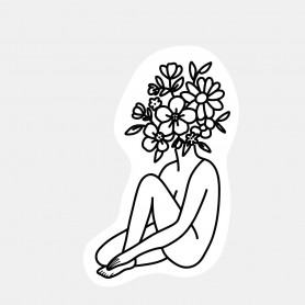 Sticker femme fleur