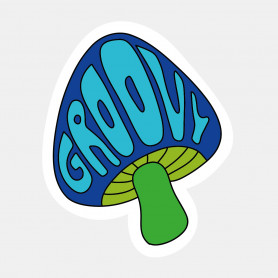 Sticker champignon groovy