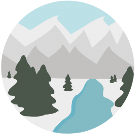 Sticker hiver montagne